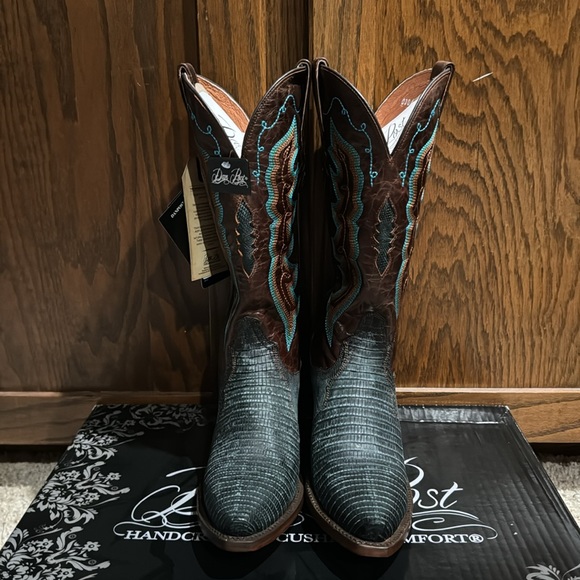 Dan Post Drifter Lizard Boot Women’s Blue/Brown US 8 BRAND NEW NEVER WORN!! - Picture 2 of 10
